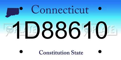 1D88610 Connecticut License Plate