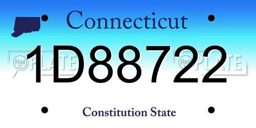 1D88722 Connecticut License Plate