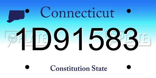 1D91583 Connecticut License Plate