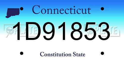 1D91853 Connecticut License Plate