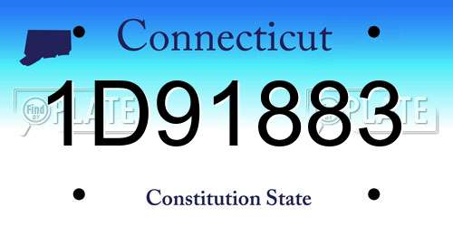 1D91883 Connecticut License Plate