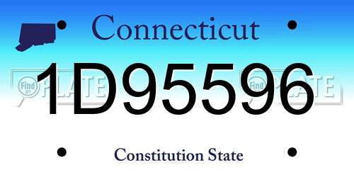 1D95596 Connecticut License Plate