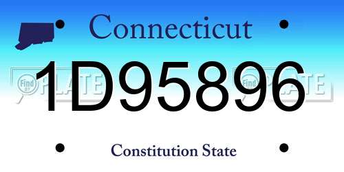 1D95896 Connecticut License Plate