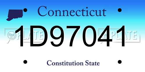 1D97041 Connecticut License Plate