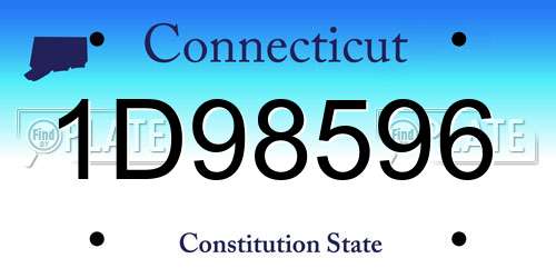 1D98596 Connecticut License Plate