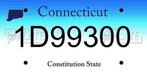 1D99300 Connecticut License Plate