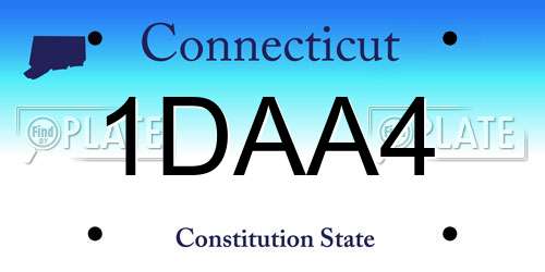 1DAA4 Connecticut License Plate