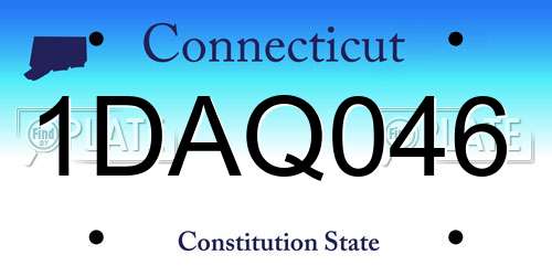 1DAQ046 Connecticut License Plate