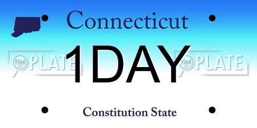 1DAY Connecticut License Plate