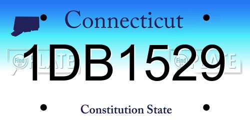 1DB1529 Connecticut License Plate