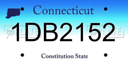 1DB2152 Connecticut License Plate