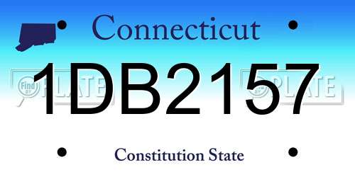 1DB2157 Connecticut License Plate