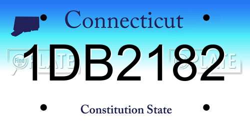 1DB2182 Connecticut License Plate