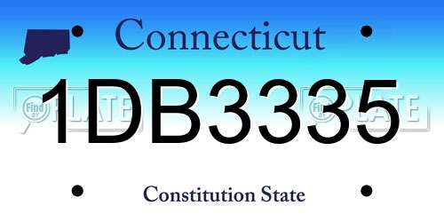 1DB3335 Connecticut License Plate