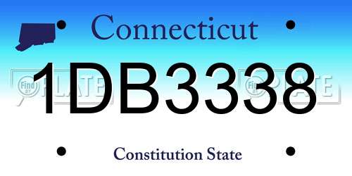 1DB3338 Connecticut License Plate