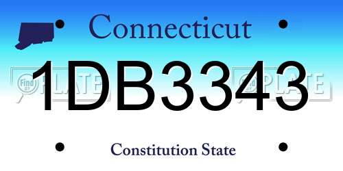 1DB3343 Connecticut License Plate