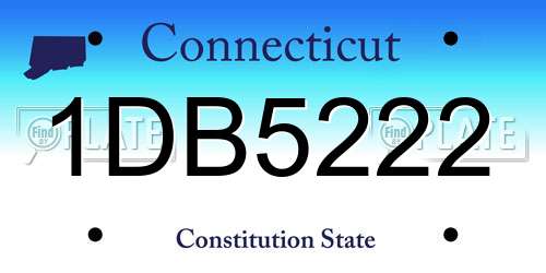 1DB5222 Connecticut License Plate