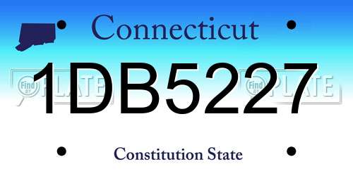 1DB5227 Connecticut License Plate