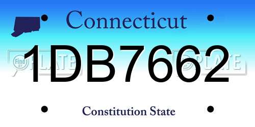 1DB7662 Connecticut License Plate