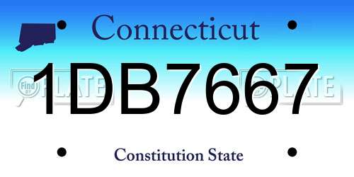 1DB7667 Connecticut License Plate