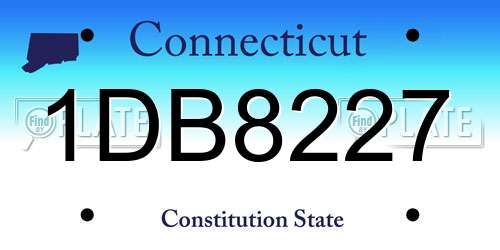 1DB8227 Connecticut License Plate