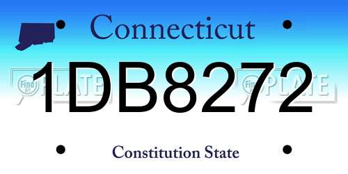 1DB8272 Connecticut License Plate