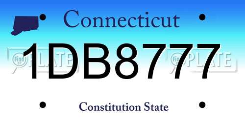 1DB8777 Connecticut License Plate