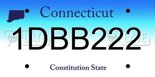 1DBB222 Connecticut License Plate