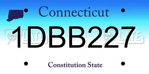 1DBB227 Connecticut License Plate