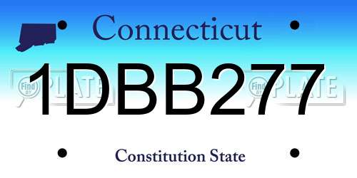 1DBB277 Connecticut License Plate