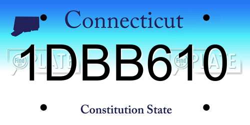 1DBB610 Connecticut License Plate
