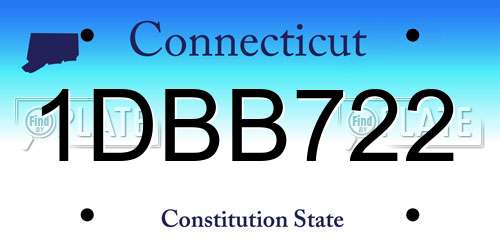 1DBB722 Connecticut License Plate
