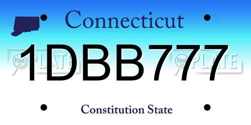 1DBB777 Connecticut License Plate