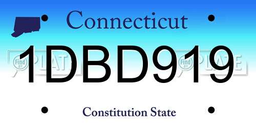 1DBD919 Connecticut License Plate