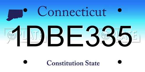 1DBE335 Connecticut License Plate
