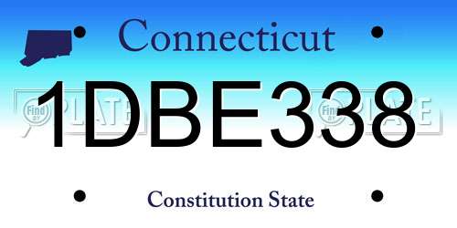 1DBE338 Connecticut License Plate