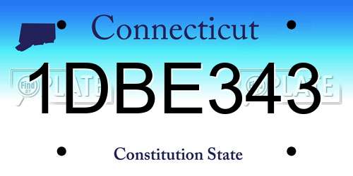 1DBE343 Connecticut License Plate