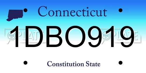 1DBO919 Connecticut License Plate