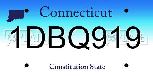 1DBQ919 Connecticut License Plate