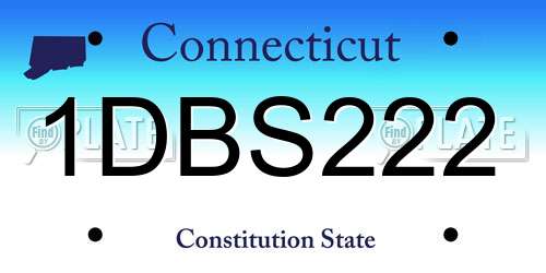 1DBS222 Connecticut License Plate