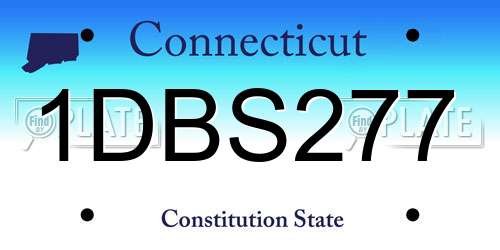 1DBS277 Connecticut License Plate