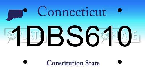 1DBS610 Connecticut License Plate