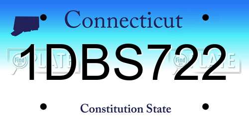 1DBS722 Connecticut License Plate