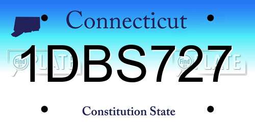 1DBS727 Connecticut License Plate