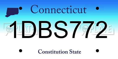 1DBS772 Connecticut License Plate