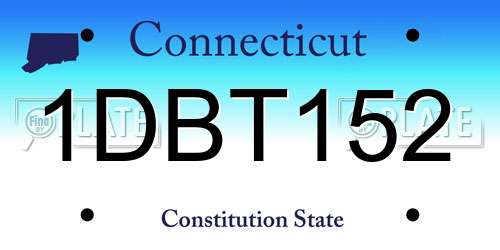 1DBT152 Connecticut License Plate