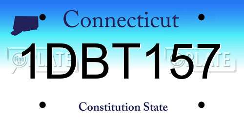 1DBT157 Connecticut License Plate