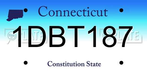 1DBT187 Connecticut License Plate
