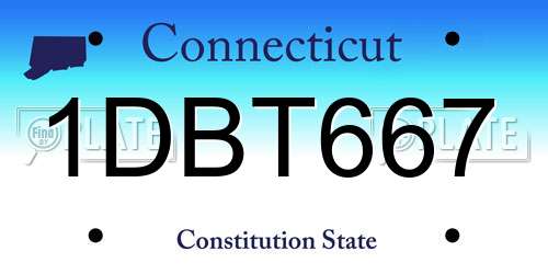 1DBT667 Connecticut License Plate