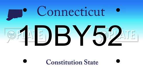 1DBY52 Connecticut License Plate